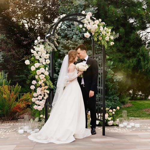 vingli vinyl garden arbor, pvc wedding arch for, front angle view
