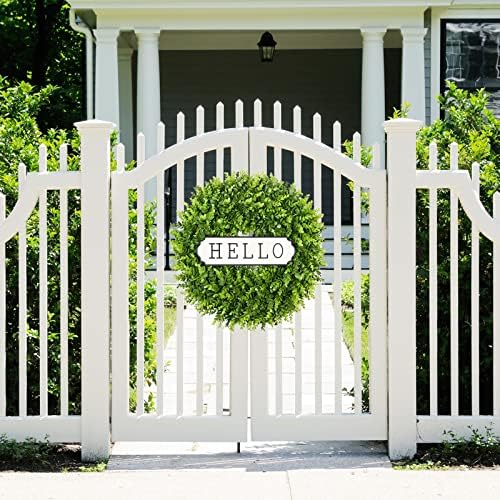 ddhs large boxwood wreath front door 24'' artificial on a desk or shelf