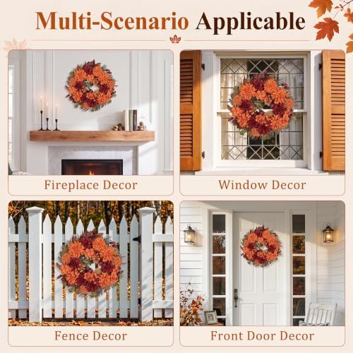 artgar fall wreaths for front door - 24 on a desk or shelf