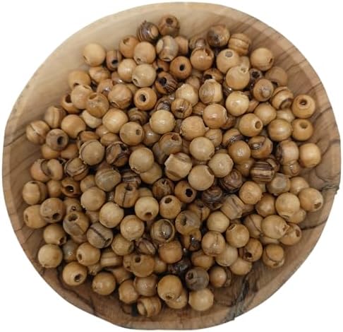 holyland olivewood bead 7mm rosary beads for sale, close-up detail