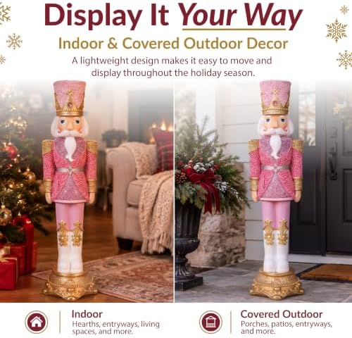 sunnydaze kenneth the princely 3ft nutcracker statue, christmas, close-up detail