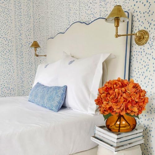 hollyone orange fall hydrangeas with vase indoor faux on a desk or shelf