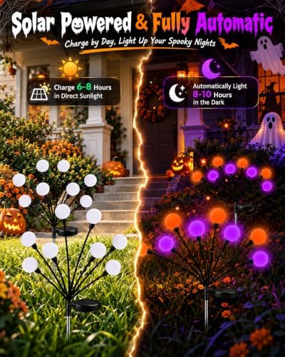 ozs 6 pack orange purple halloween decorations outdoor shown in use