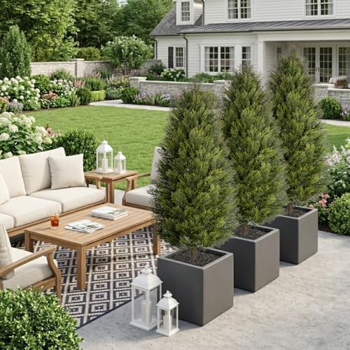 artificial cedar tree set of 2 – 5ft showing dimensions