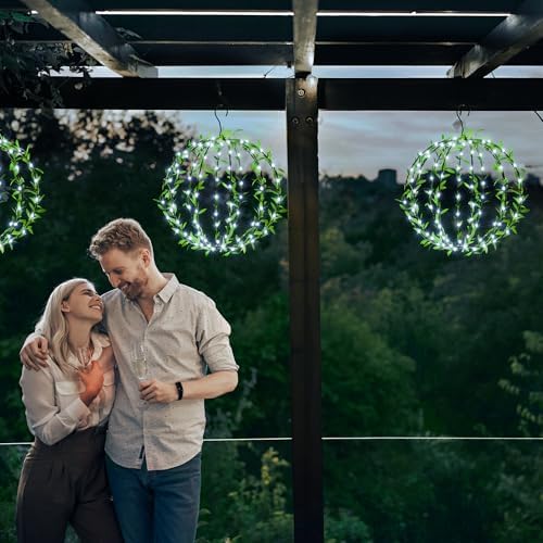 joomer solar ball lights outdoor, 2-pack 13in & on a desk or shelf