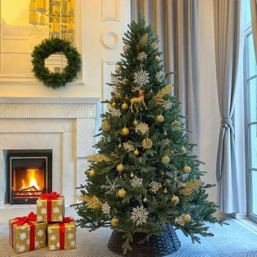treepool 7.5ft unlit artificial christmas tree, 2652 pe, close-up detail