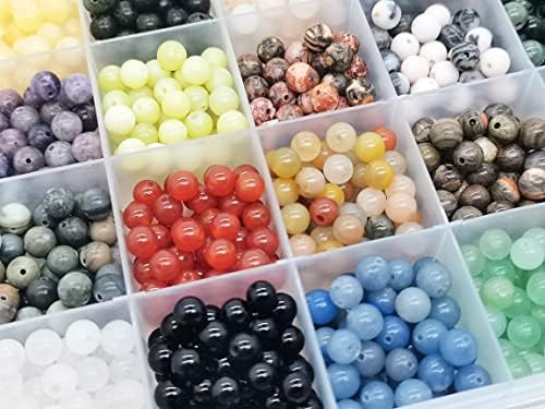 6mm natural round stone beads real gemstone beading, side view