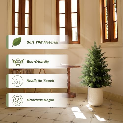 2ft artificial cedar trees for outdoors (uv resistant) shown in use