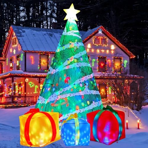 comin 7 ft christmas inflatables tree outdoor decorations, main product view
