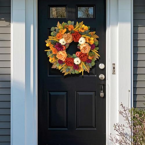 24 inch fall wreaths for front door with on a desk or shelf