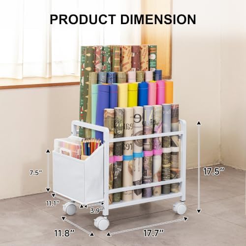 aquzee wrapping paper storage, blueprint holder, 6 adjustable, close-up detail