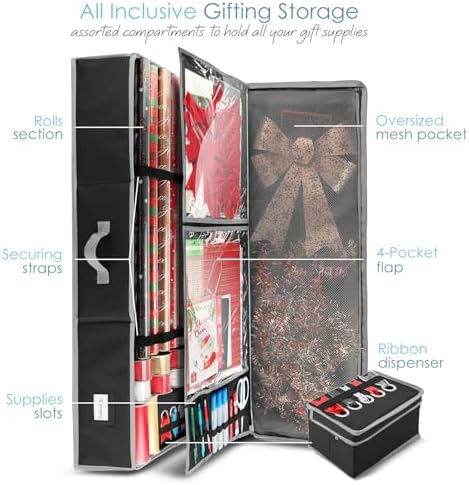 hearth & harbor wrapping paper storage container with shown in use
