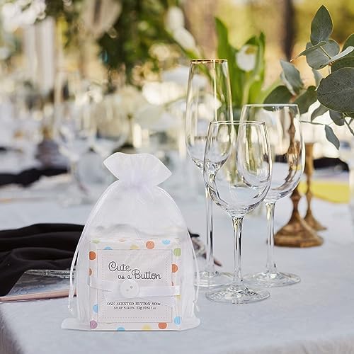 HRX Package 100pcs White Organza Bags, 4x6 inch Mesh Bags Drawstring Gift Bags Jewelry Pouches for Candy Wedding Favors Christmas