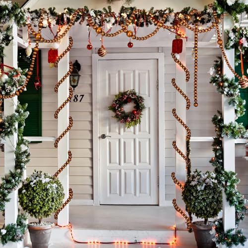 bucherry 4 pcs christmas wood bead garland 28.8 showing dimensions