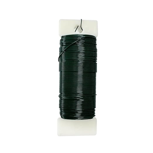 Green Floral Wire 1 Pack 38 Yards 22 Gauge Flexible Paddle Craft Wire for Wreath Making, Christmas Tree, Floral Arrangements and DIY Crafts