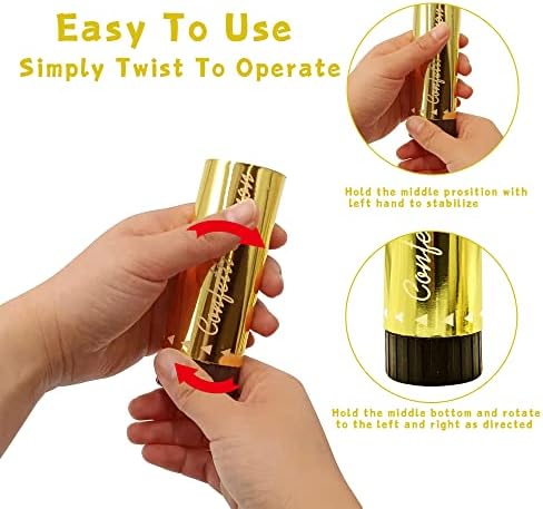 Confetti Poppers Cannons for Wedding Birthday Graduation Baby Shower Anniversary Christmas New Year's Kids Fun Party Supplies Decorations and Favors (Gold)