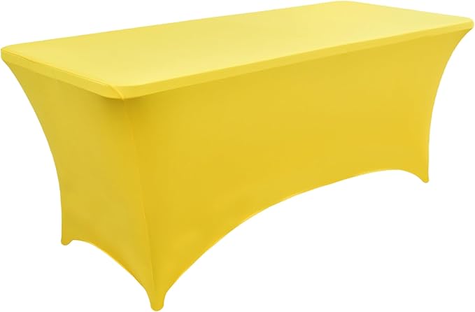 2-Pack 8ft Spandex Table Covers for Rectangle Folding Tables - Washable Elastic Tablecloth - Ultimate Fitted Table Protector for Birthday Parties, Trade Shows, Banquet