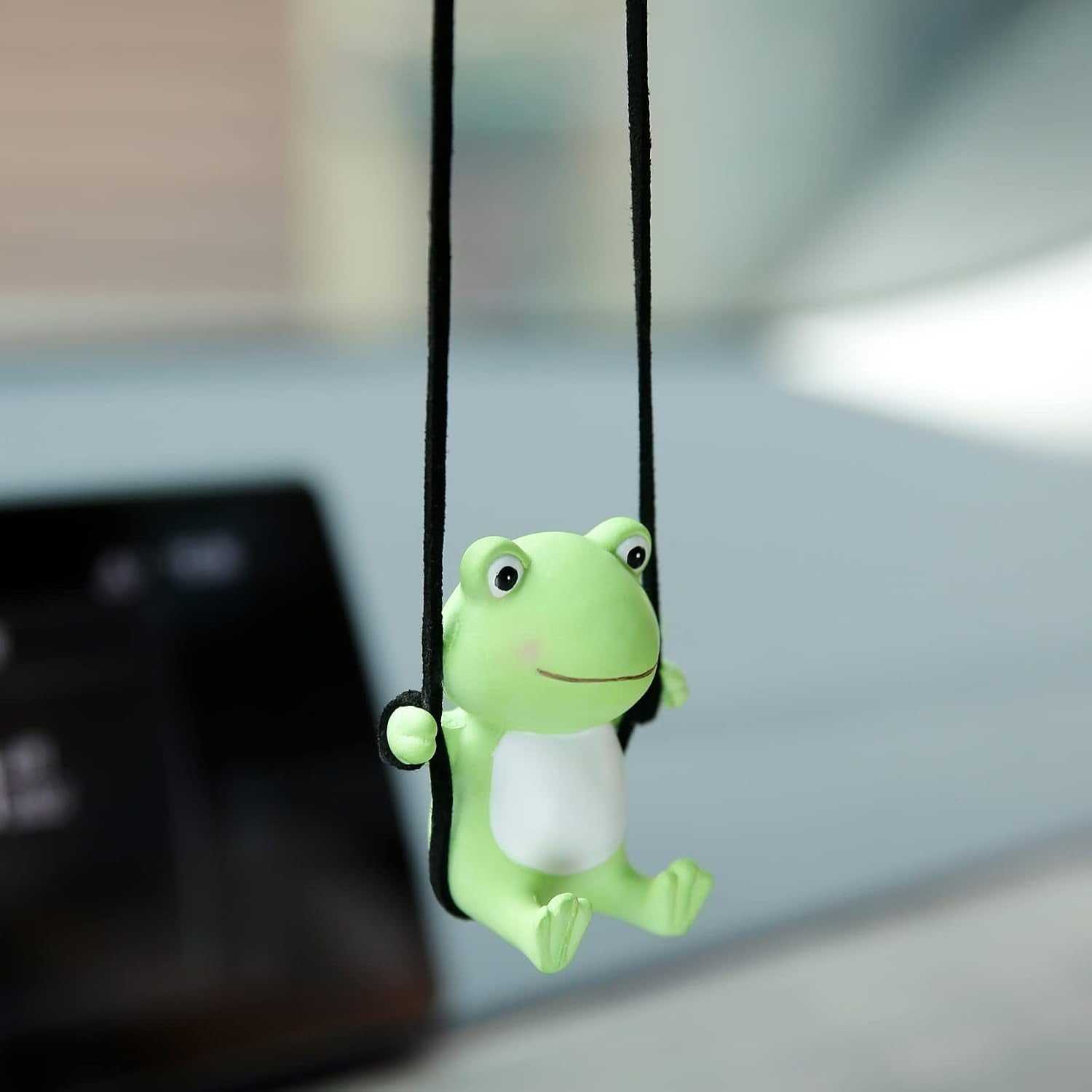 YGMONER Cute Swinging Frog Car Rear View Mirror Hanging Accessories Funny Car Interior Decor Gifts for Women Men (Frog)