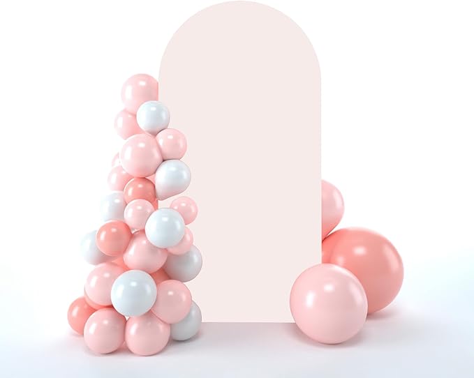 bricia Wedding Arch Backdrop Stand Cover, 6FT Double Sided Stretchy Arch Cover Fitted Wedding Birthday Party Banquet Decoration (Blush Pink 72''Lx31.2''W)