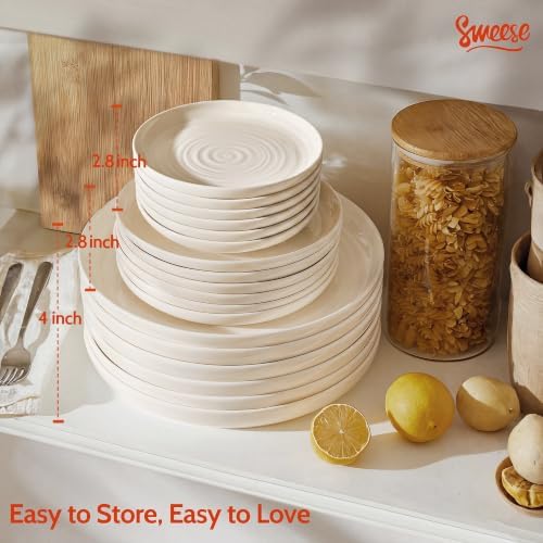 sweese appetizer plate, 6 in porcelain small dessert, side view