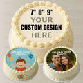 CUSTOM EDIBLE PHOTO CAKE TOPPER: Make Your Celebration Truly One-Of-A-Kind! Upload Your Photo, Personalized Topper. MADE IN A BAKERY 5", 6", 7", 8", or 9" round. Add a Burn-Away too!