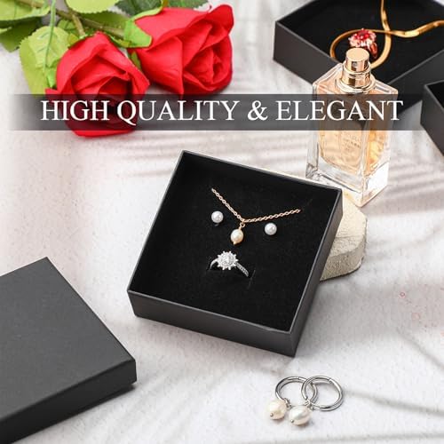 batiyeer 36 pcs jewelry gift boxes bulk, black on a desk or shelf
