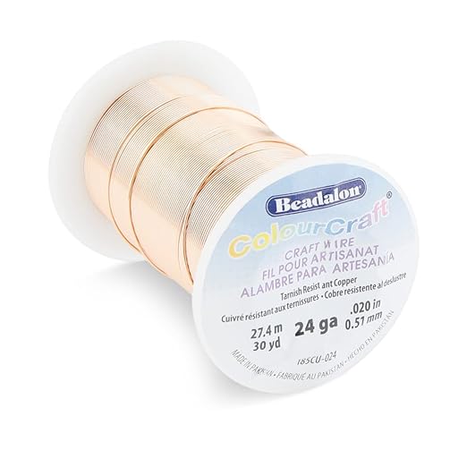 Beadalon ColourCraft Wire, 24 Gauge, Copper Color, 30 yd Spool