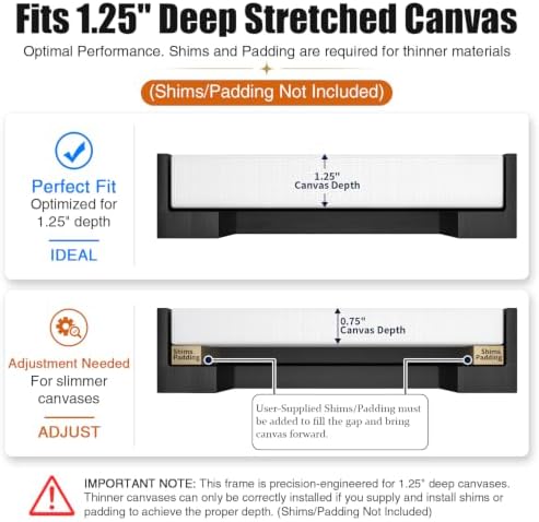 texas art 8x12 canvas floater frame, 1.25" deep, side view