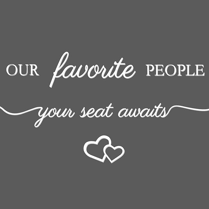 3 Pcs Wedding Seating Chart Decal Stickers DIY Our Favorite People Your Seat Awaits Vinyl Decal Wedding Sign Decor Seating Chart Board Mirror Stickers(White)