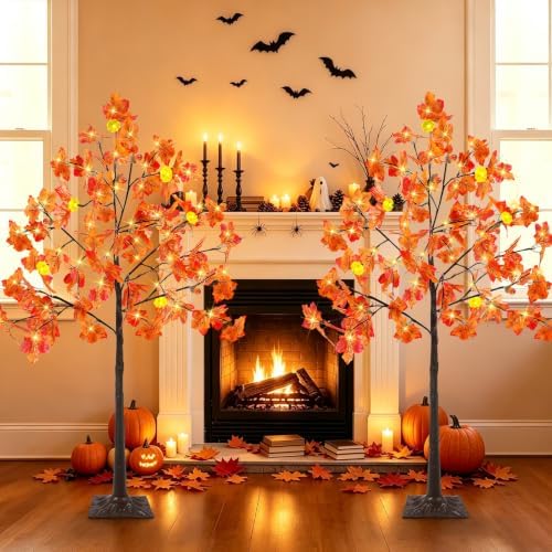 4ft prelit lighted fall maple tree 96 led showing dimensions