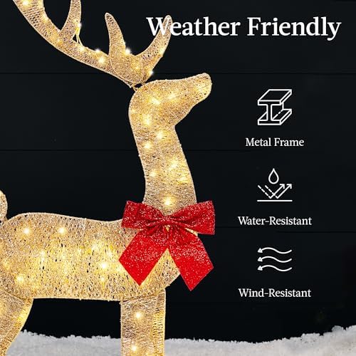 best choice products 4ft lighted 2d reindeer &, package contents