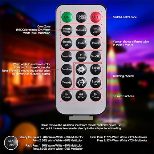 ibaycon outdoor christmas tree, 6.9ft 298 led color, side view