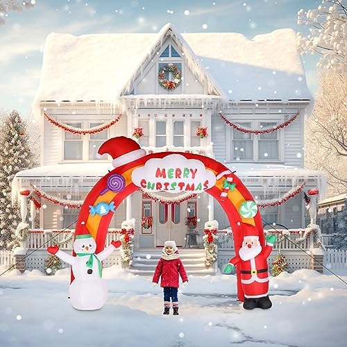 vingli 9ft tall christmas santa archway inflatable, blow, package contents