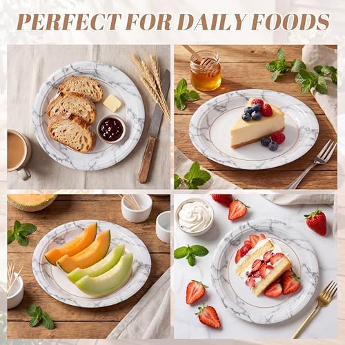 filltouch 400 pack 7 inch disposable paper plates, close-up detail