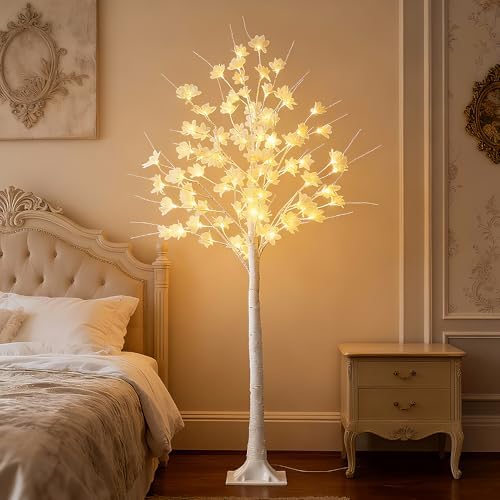 5ft white flower tree with lights,lighted flower tree, front angle view