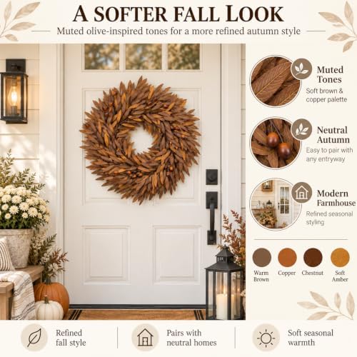 24 inch fall wreaths for front door, artificial, package contents