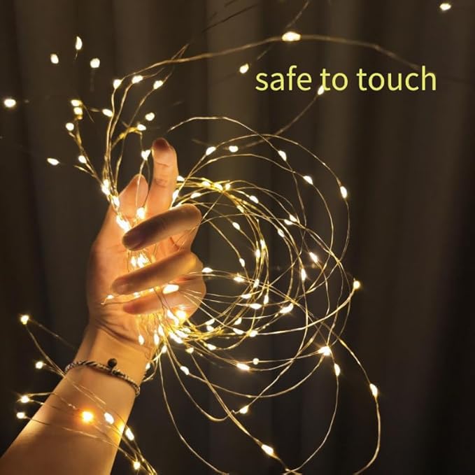 300LED Fairy Curtain Lights, 9.8x9.8Ft Warm White USB Plug in 8 Modes & Timer Christmas String Hanging Lights with Remote for Bedroom Indoor Outdoor Weddings Party Wall Decorations(Warm White)