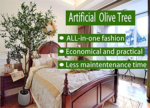artificial olive tree 7ft(82in,2200+uv protection leaf) tall,faux olive, side view