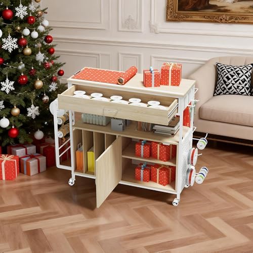 height-adjustable gift wrapping station with paper clamp &, package contents