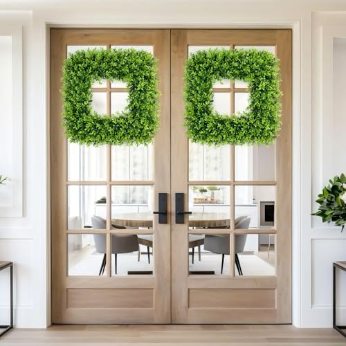 20 inch large boxwood wreath spring summer artificial showing dimensions