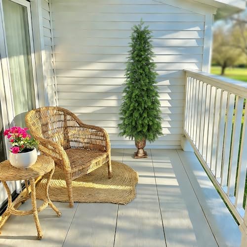 nafresh 5ft uv resistant topiary trees artificial with, front angle view
