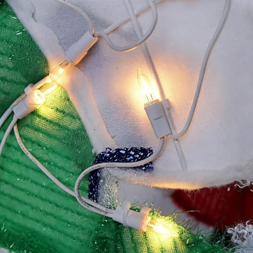 hausse set of 2 lighted snowmen christmas decorations on a desk or shelf
