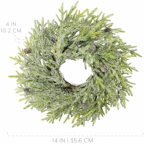 auldhome design artificial christmas wreaths (2-pack, 14-inch); evergreen, package contents