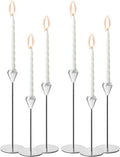 6-PC Silver Tall Candlestick Set for Dining Tables & Fireplaces, Perfect for Weddings, Holidays, Housewarming Parties and New Home DecorNew Store