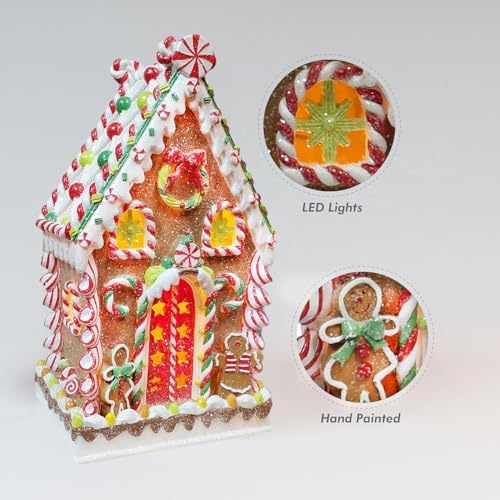 moments in time gingerbread village house 13.78”h handcrafted, package contents