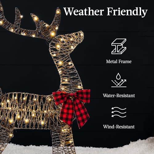 best choice products 4ft lighted 2d reindeer &, package contents