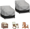 Patio Swivel Chair Cover Waterproof 2 Pack, 600D Heavy Duty Outdoor Furniture Covers for Universal Lawn/Deck/Garden/Backyard Fits up 35" W*38" D*31" H, Gray/Black