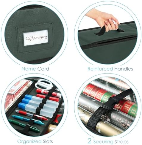 hearth & harbor wrapping paper storage container with, side view