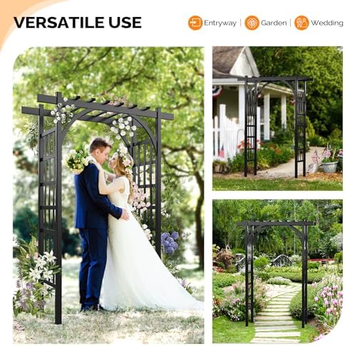 vingli garden arbor, pvc wedding arch for ceremony shown in use