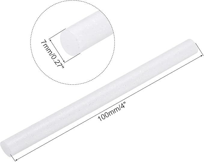 uxcell 20pcs Hot Glue Sticks for Glue Gun 7mm/0.28-inch x 4-inch Mini Hot Melt Adhesive Glue Stick Glitter White